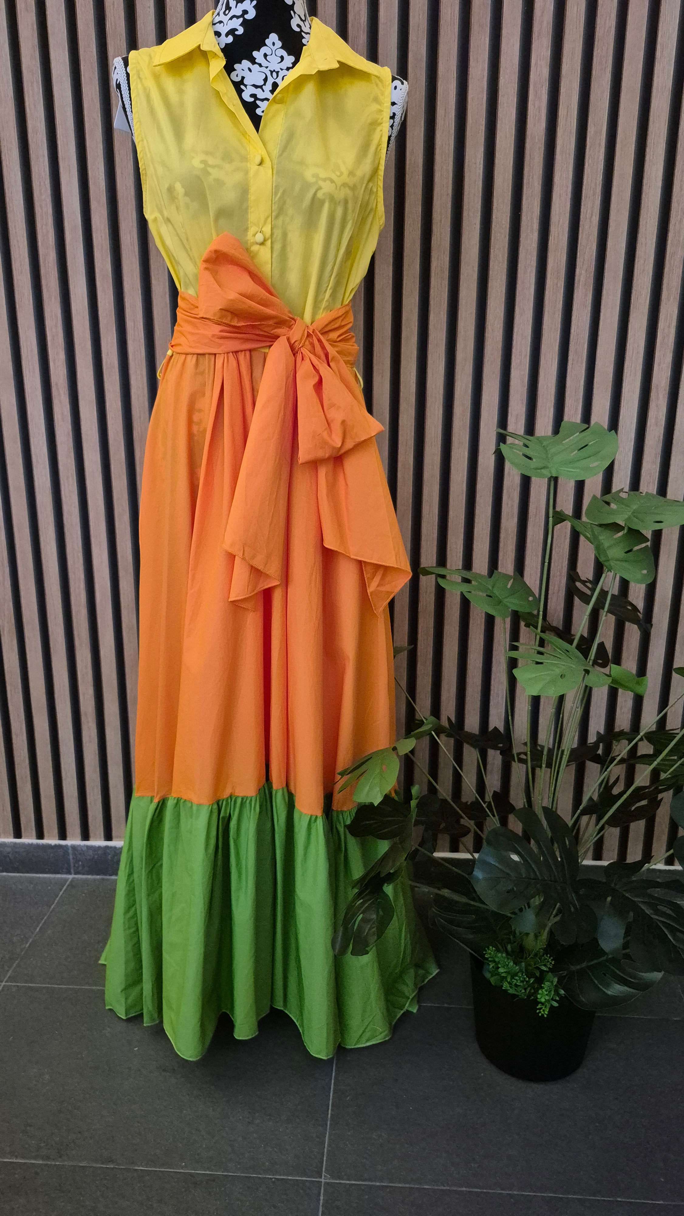 VESTIDO TRICOLOR