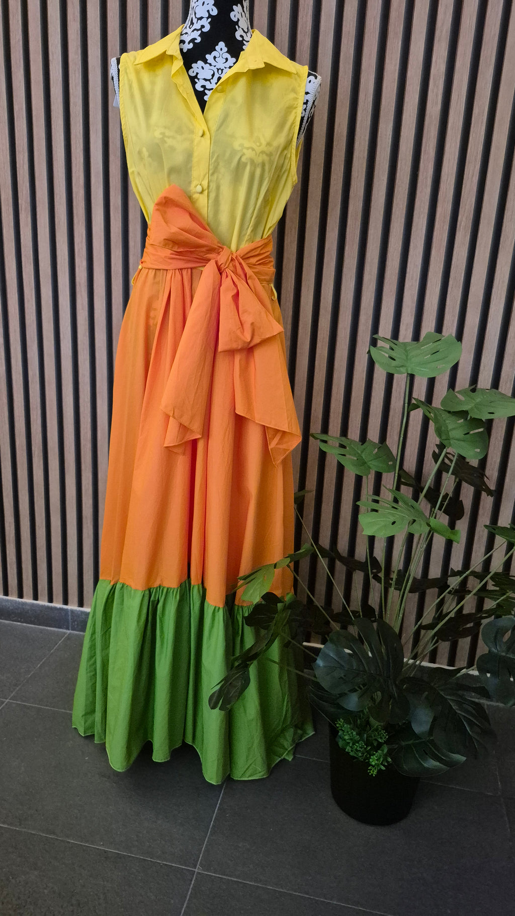 VESTIDO TRICOLOR