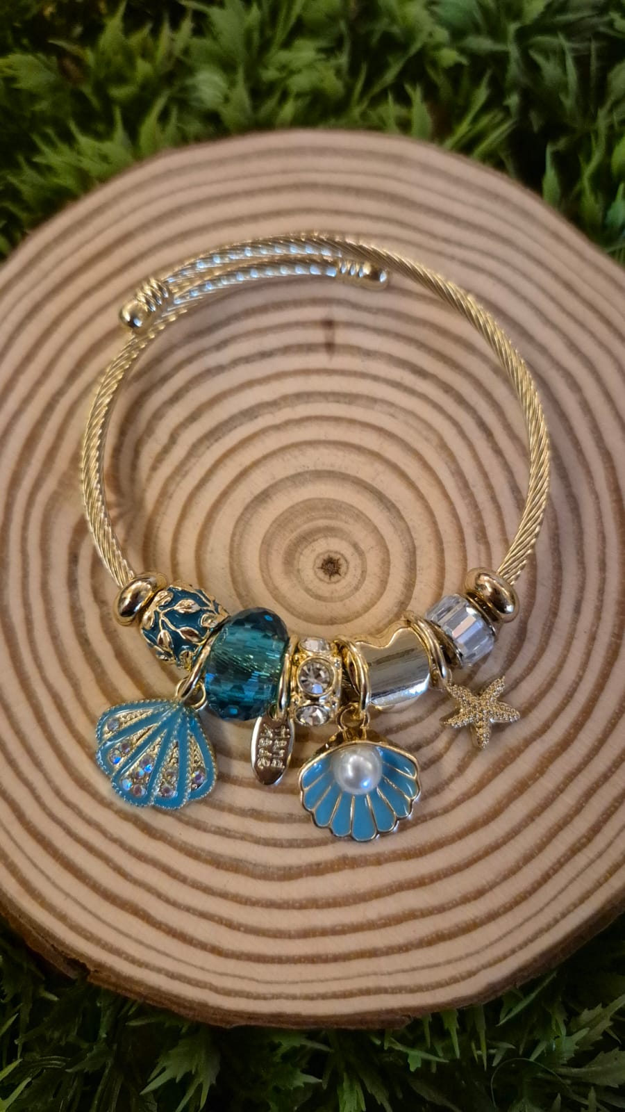 PULSERA PANDO CONCHAS AZULES