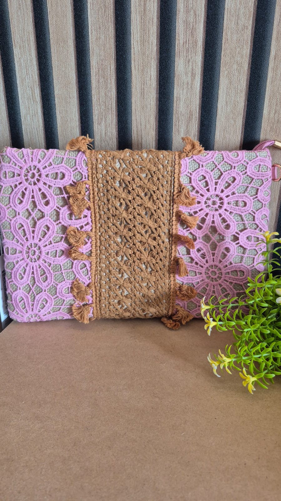BOLSO CROCHET ROSA